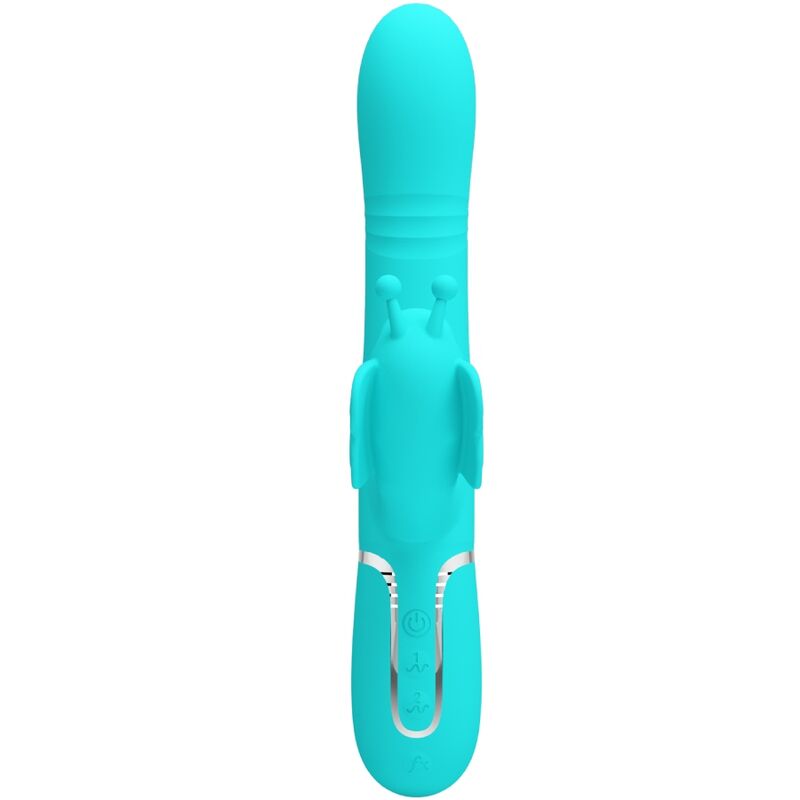 PRETTY LOVE – VIBRATEUR MULTIFONCTION LAPIN 4 EN 1 PAPILLON AQUA VERT