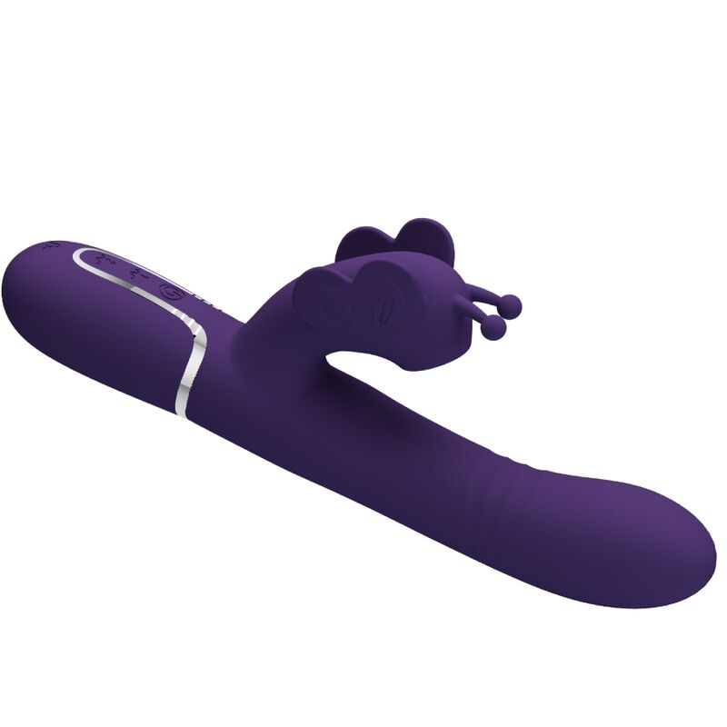 PRETTY LOVE – VIBRATEUR MULTIFONCTION LAPIN 4 EN 1 PAPILLON VIOLET