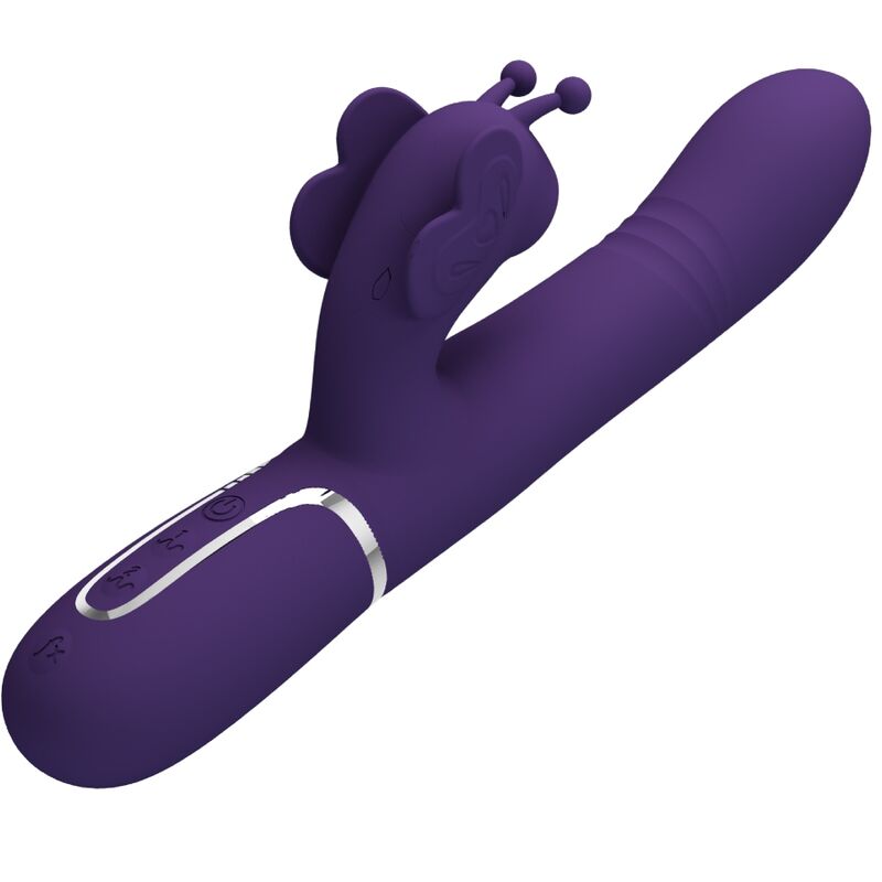 PRETTY LOVE – VIBRATEUR MULTIFONCTION LAPIN 4 EN 1 PAPILLON VIOLET