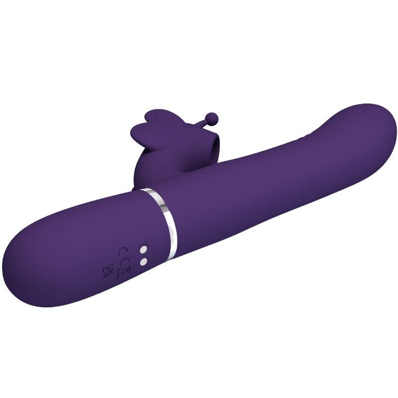 PRETTY LOVE – VIBRATEUR MULTIFONCTION LAPIN 4 EN 1 PAPILLON VIOLET