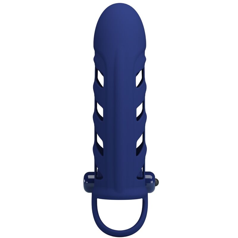 PRETTY LOVE – ALTAF ANNEAU VIBRATEUR AVEC GAINE EN SILICONE BLEU