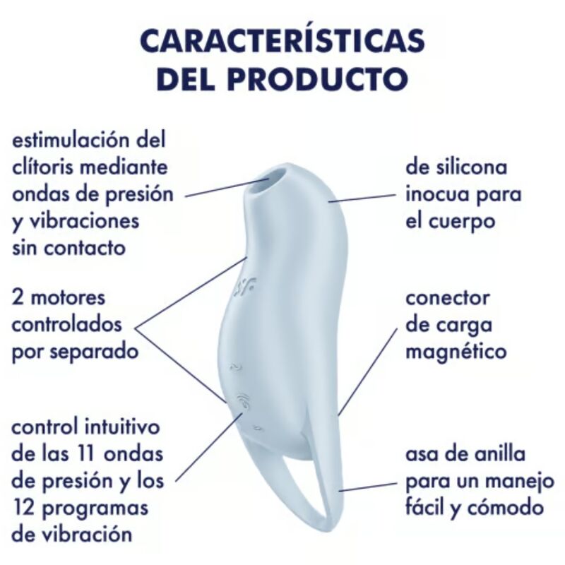 SATISFYER – POCKET PRO 1 STIMULATEUR DE CLITORIS BLEU CLAIR