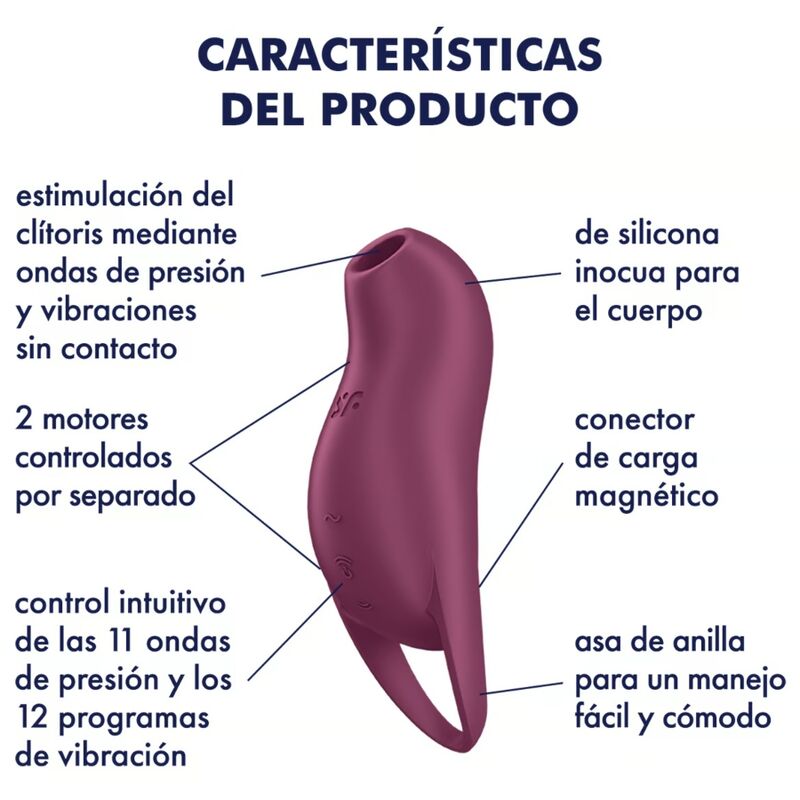 SATISFYER – POCKET PRO 1 STIMULATEUR DE CLITORIS GRENAT