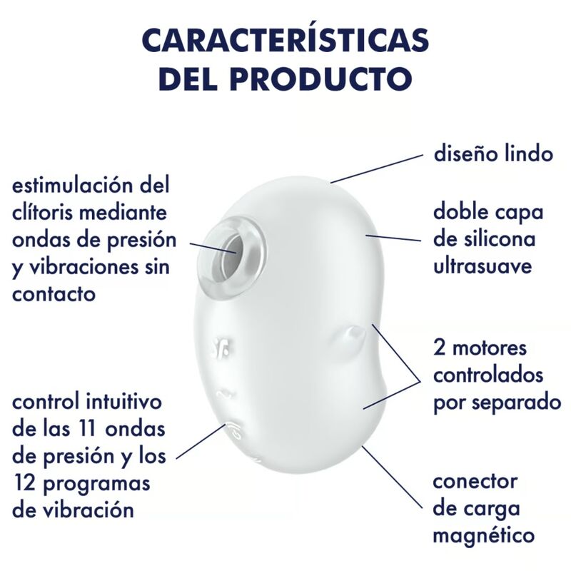 SATISFYER – CUTIE GHOST VIBRATEUR  POSER BLANC
