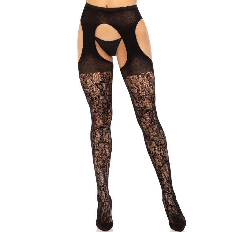 LEG AVENUE – BAS JARRETIÈRE DENTELLE NOIR