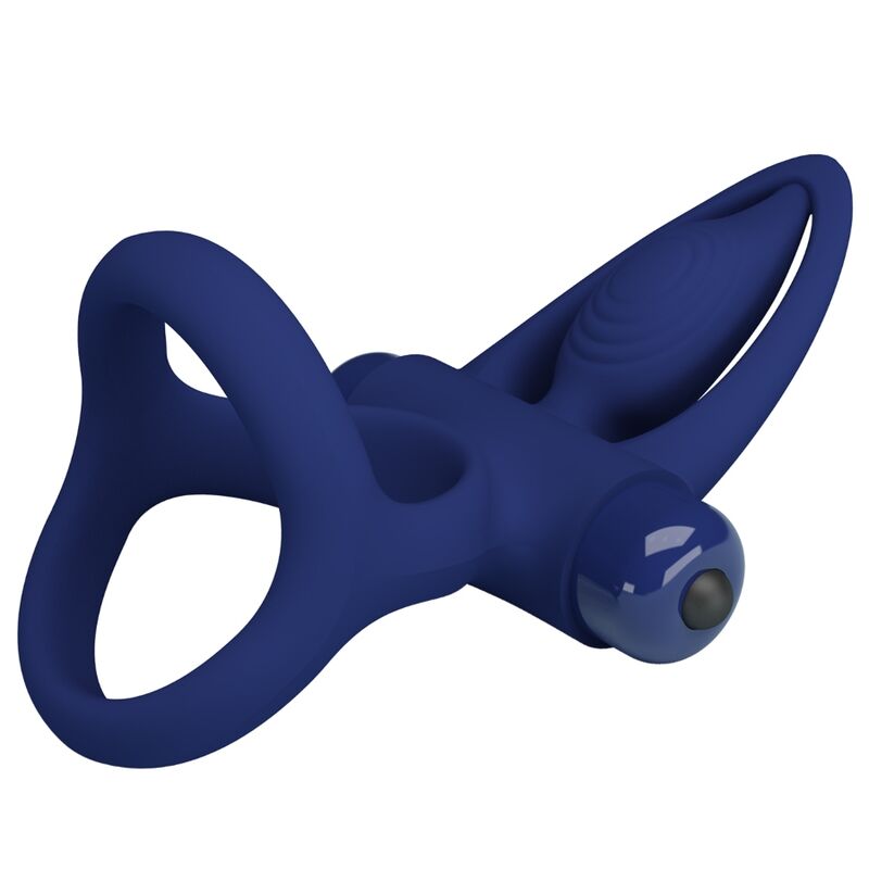PRETTY LOVE – MAT DOUBLE ANNEAU AVEC VIBRATION  STIMULATEUR BLEU