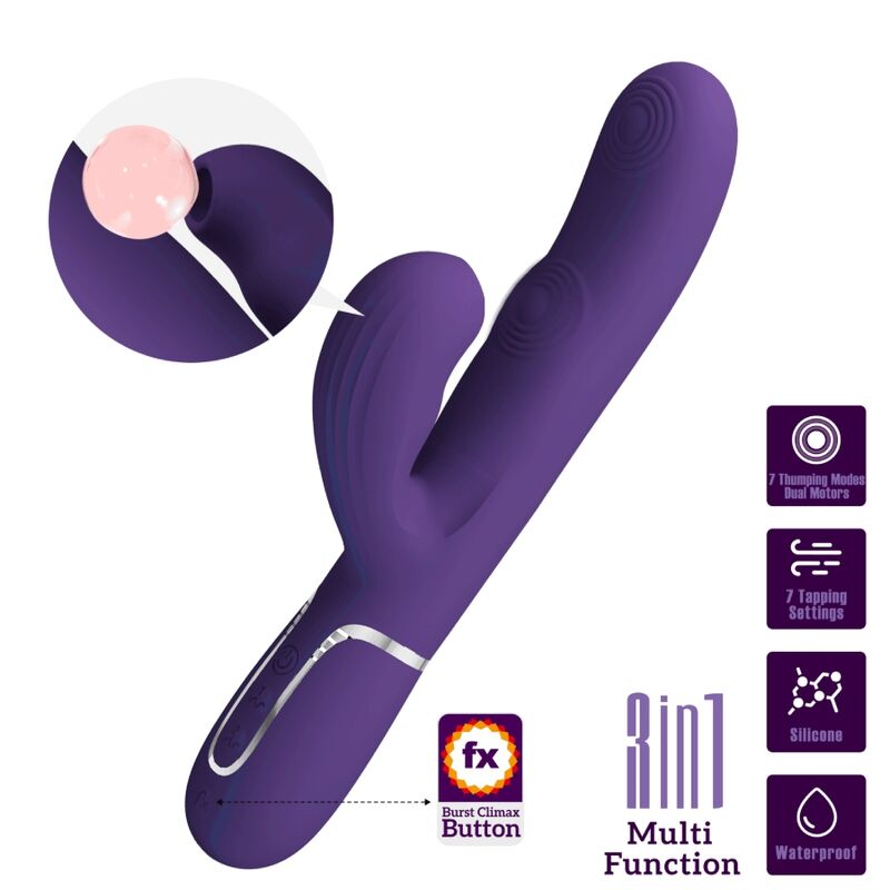 PRETTY LOVE – PERLITA VIBRATEUR G-SPOT 3 EN 1 MULTIFONCTION VIOLET