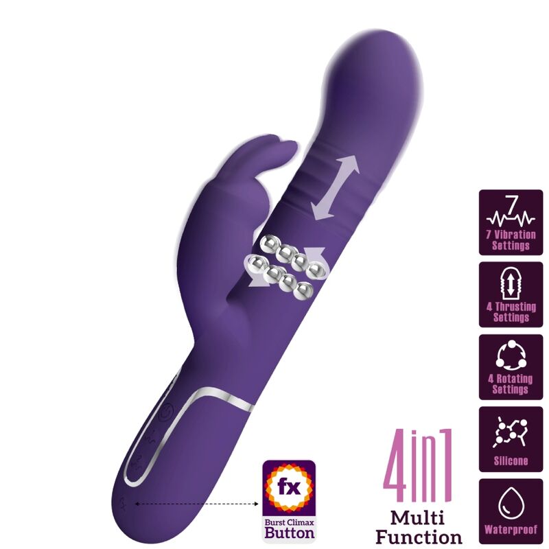 PRETTY LOVE – COALE VIBRATEUR  RABBIT 4 EN 1 VIOLET