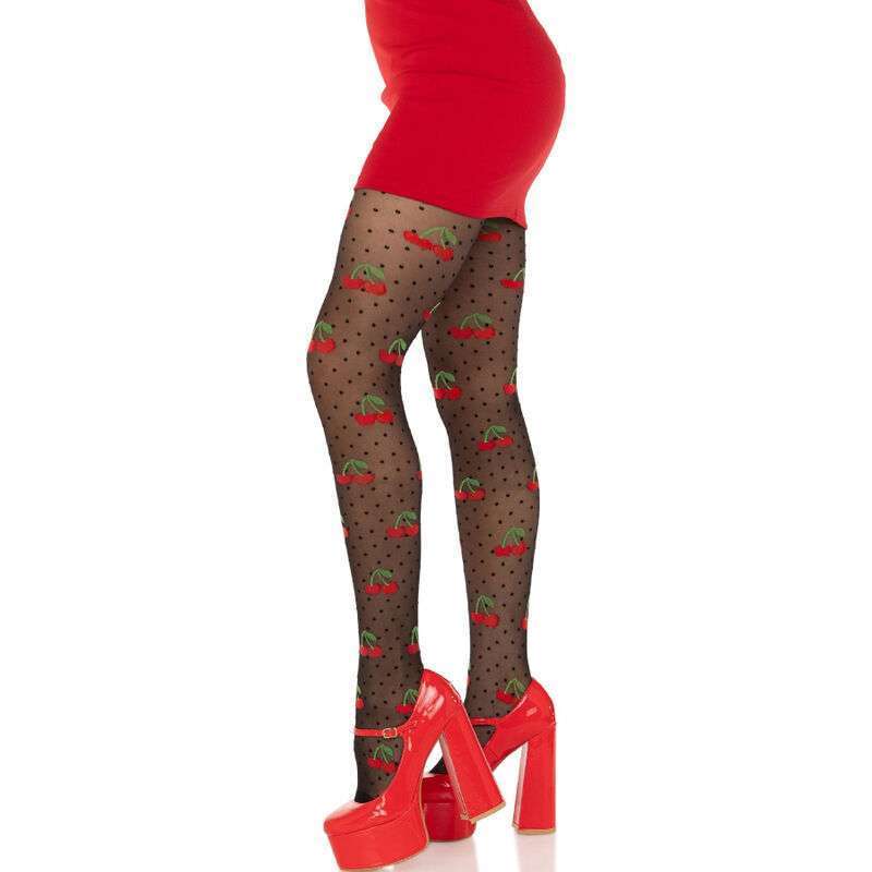 LEG AVENUE – BAS TAUPES CERISE NOIRE