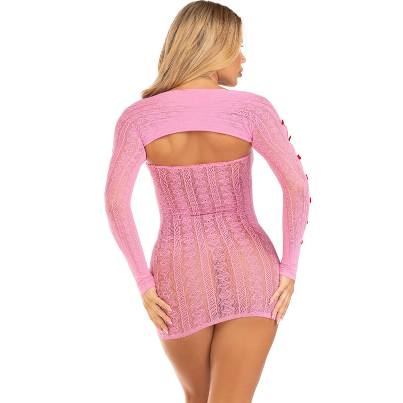 LEG AVENUE – ROBE COEUR  NOEUDS ROSE TAILLE UNIQUE