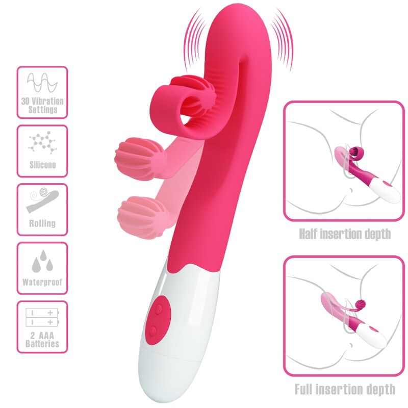 ROMANCE – VIBRATEUR ET STIMULATEUR 30 VITESSES ROSE