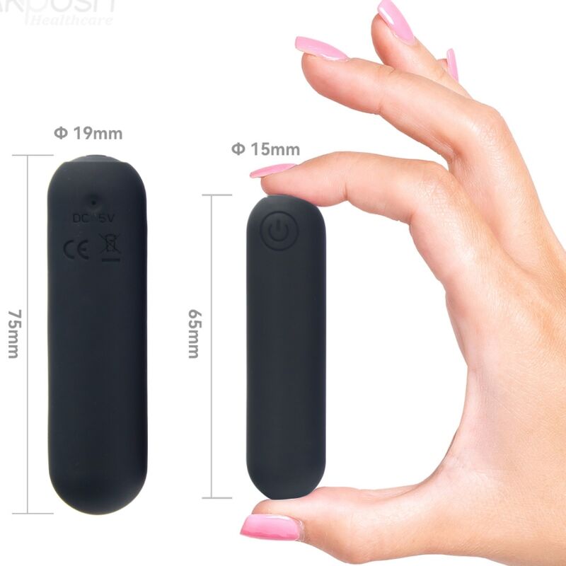 ARMONY – SPLASH HAHA VIBRATEUR BULLET SILICONE 10 VIBRATIONS 75 X 19 CM NOIR