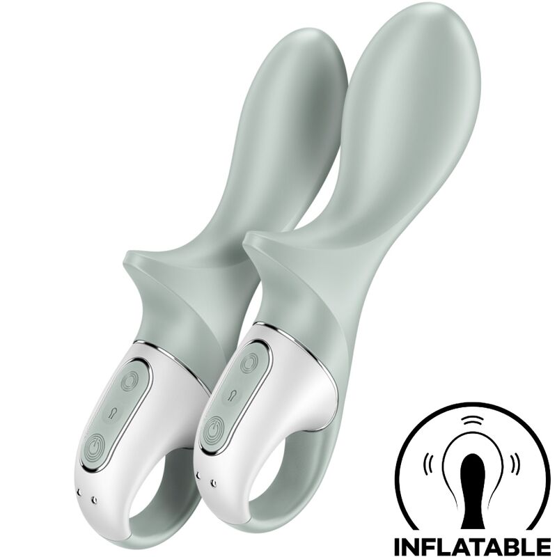 SATISFYER – AIR PUMP BOOTY 3 VIBRATEUR ANAL GONFLABLE GRIS VERT