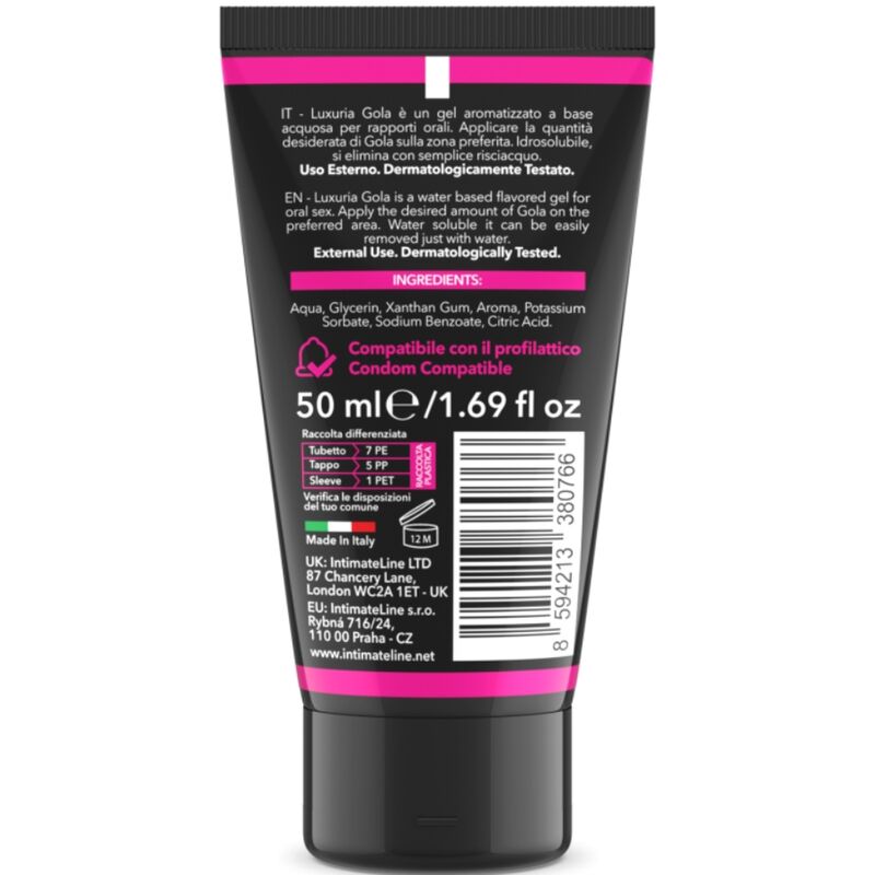 INTIMATELINE LUXURIA – GEL SEXUEL ORAL SAVEUR CERISE 50 ML