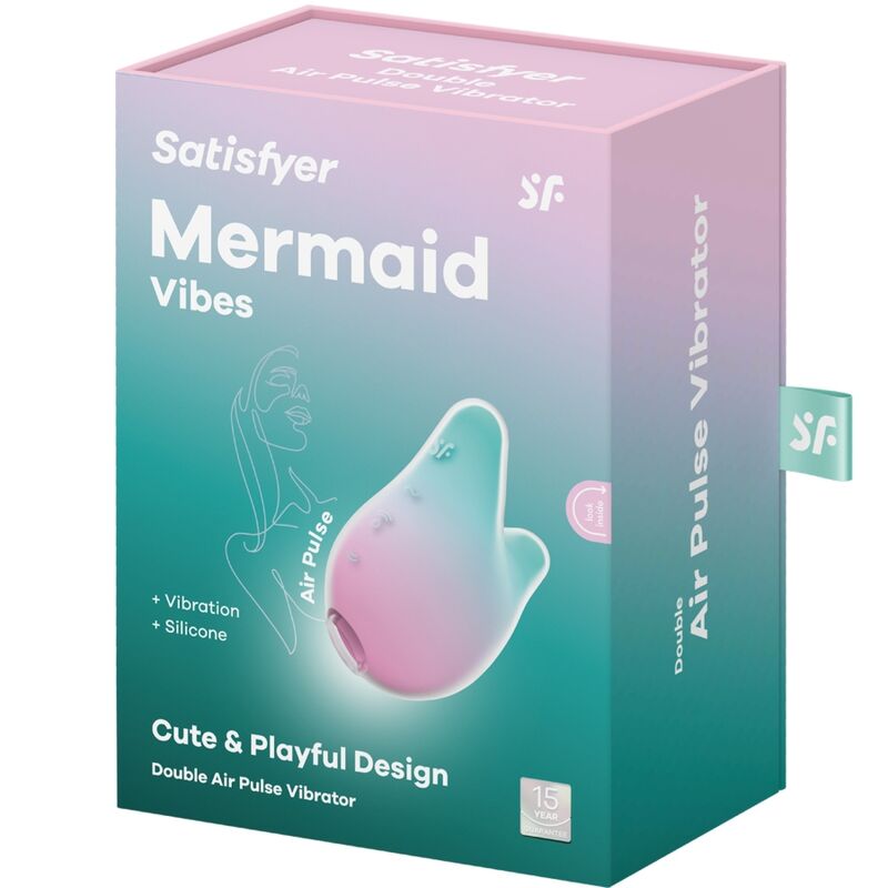 SATISFYER – MERMAID VIBES STIMULATEUR  VIBRATEUR MENTHE ET ROSE