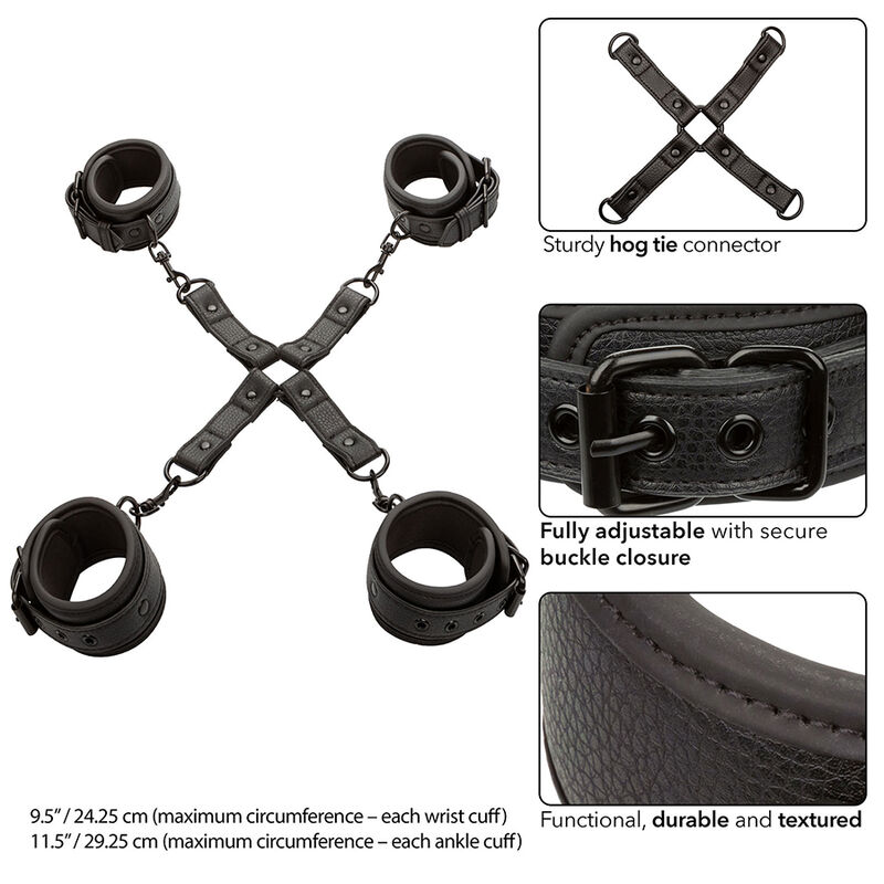 CALEXOTICS – NOCTURNAL CONNECTEUR TIE HOG CUERO AJUSTABLE NOIR