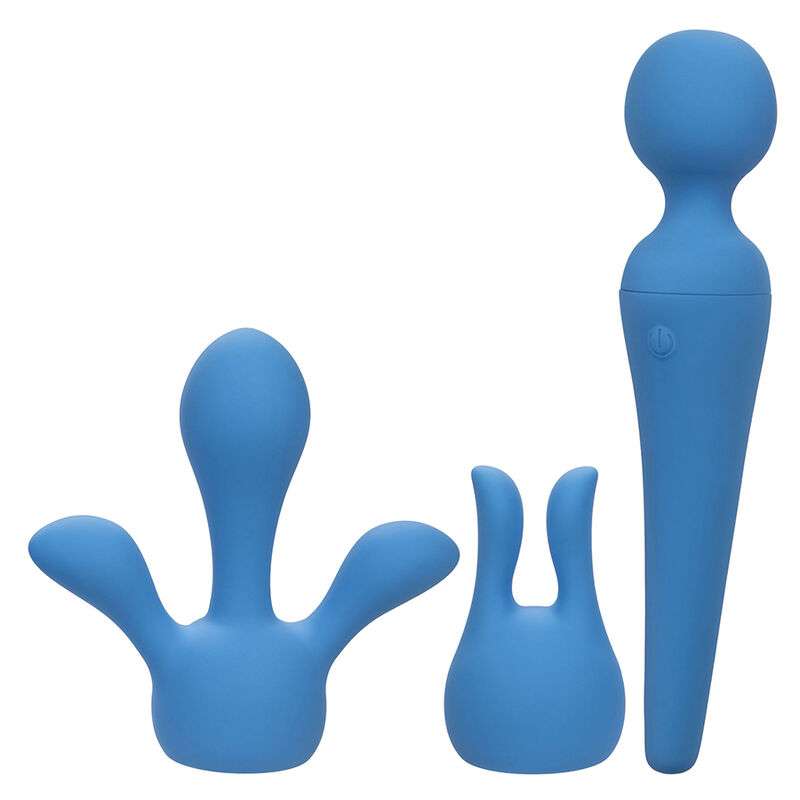 CALEXOTICS – COUTURE KIT VIBRATEUR WAND 10 VIBRATIONS BLEU
