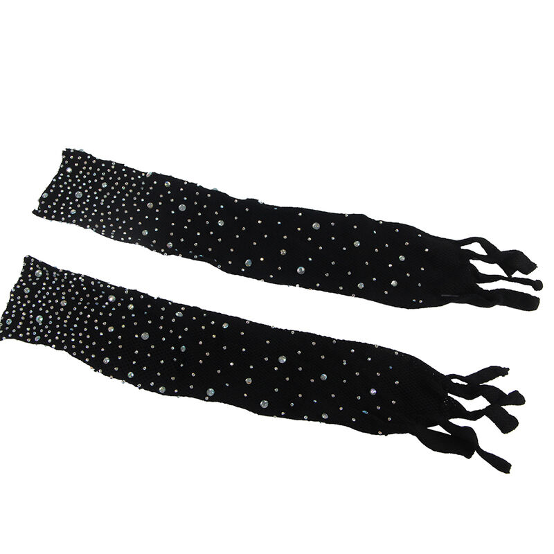 SUBBLIME – 952174 BODYSTOCKING RESILLE AVEC GANTS ET DIAMANTS NOIR TAILLE UNIQUE