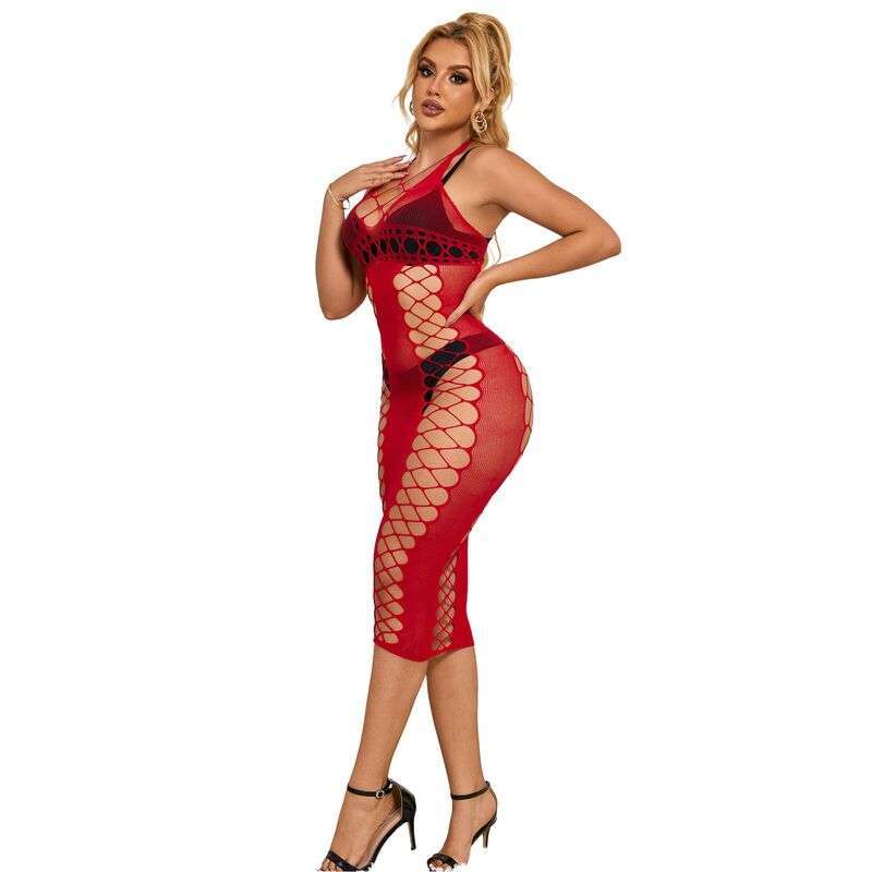 SUBBLIME – 952327 ROBE LONGUE RÉSEILLE ROUGE TAILLE UNIQUE