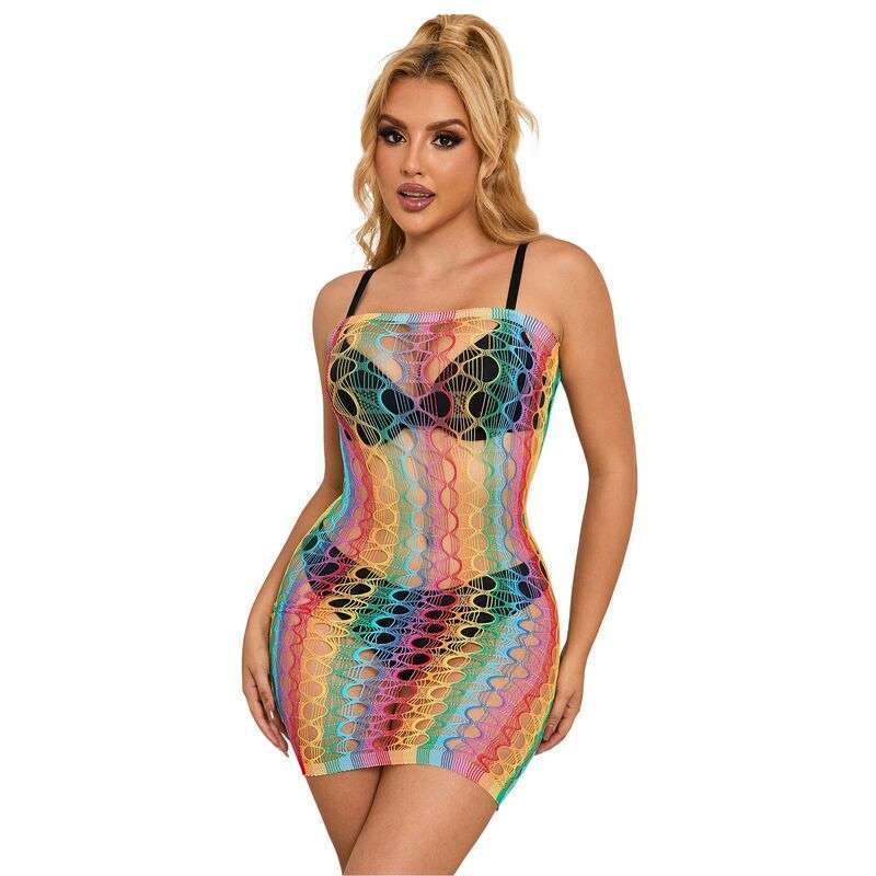 SUBBLIME – 952365 ROBE RÉSEILLE ÉPAULES NUES ARC-EN-CIEL TAILLE UNIQUE