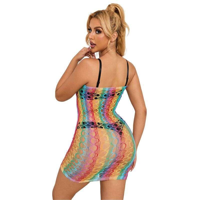 SUBBLIME – 952365 ROBE RÉSEILLE ÉPAULES NUES ARC-EN-CIEL TAILLE UNIQUE