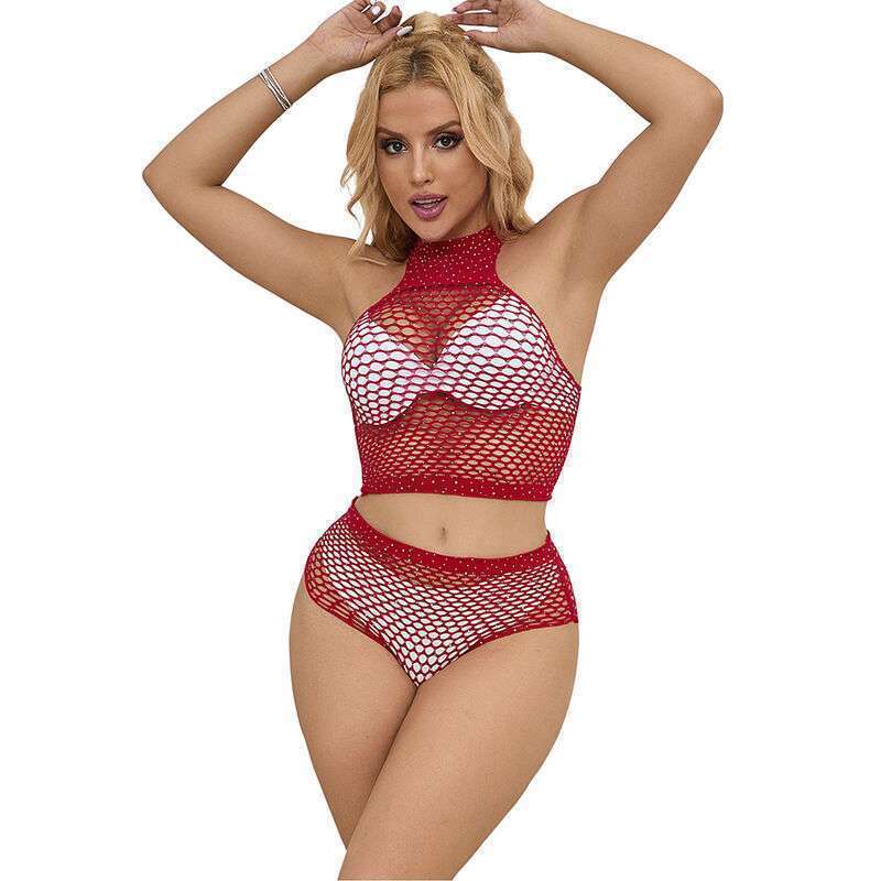 SUBBLIME – 952402 ENSEMBLE RESILLE AVEC LOSANGES ROSES TAILLE UNIQUE