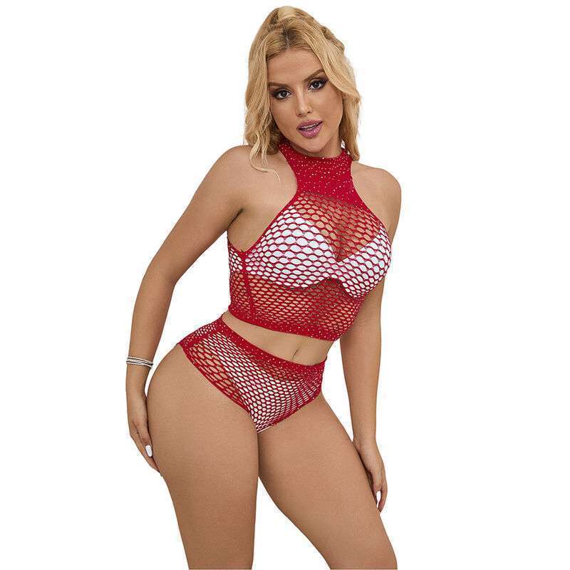 SUBBLIME – 952402 ENSEMBLE RESILLE AVEC LOSANGES ROSES TAILLE UNIQUE