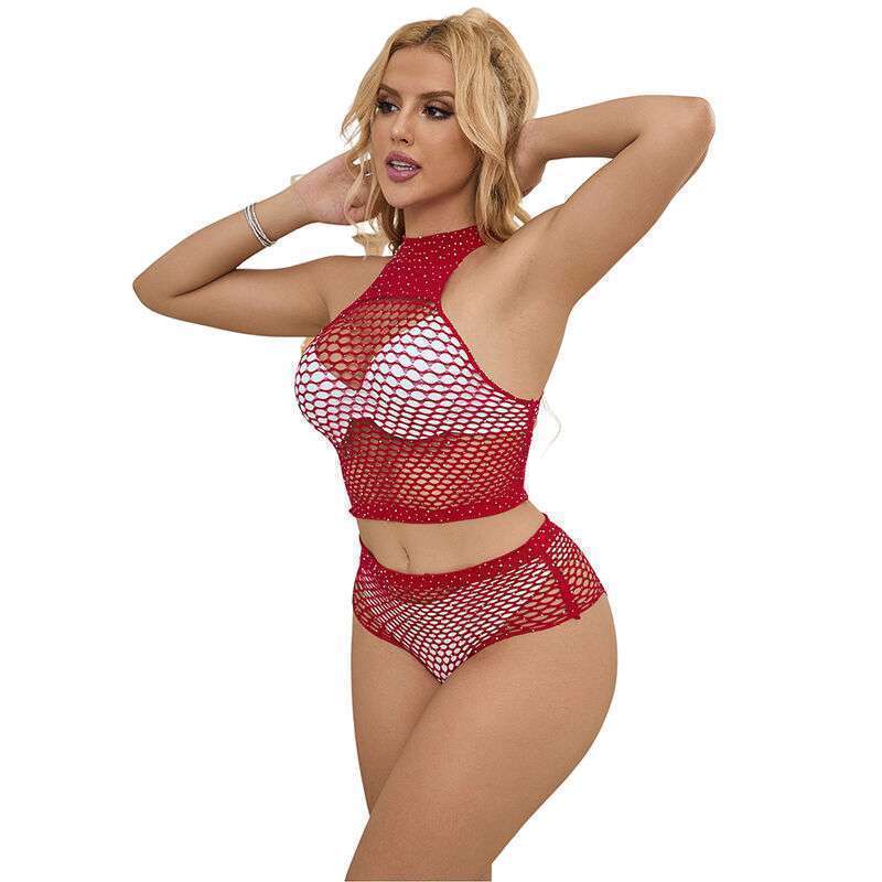 SUBBLIME – 952402 ENSEMBLE RESILLE AVEC LOSANGES ROSES TAILLE UNIQUE