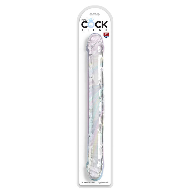 KING COCK – DOUBLE TROUBLE DOUBLE GODE 46 CM TRANSPARENT