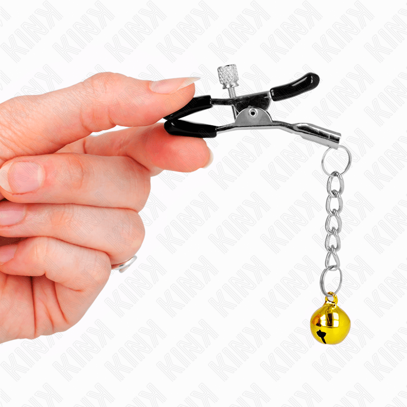 KINK – PINCES À METON PENDENTIF JINGLE BELL OR 6 CM