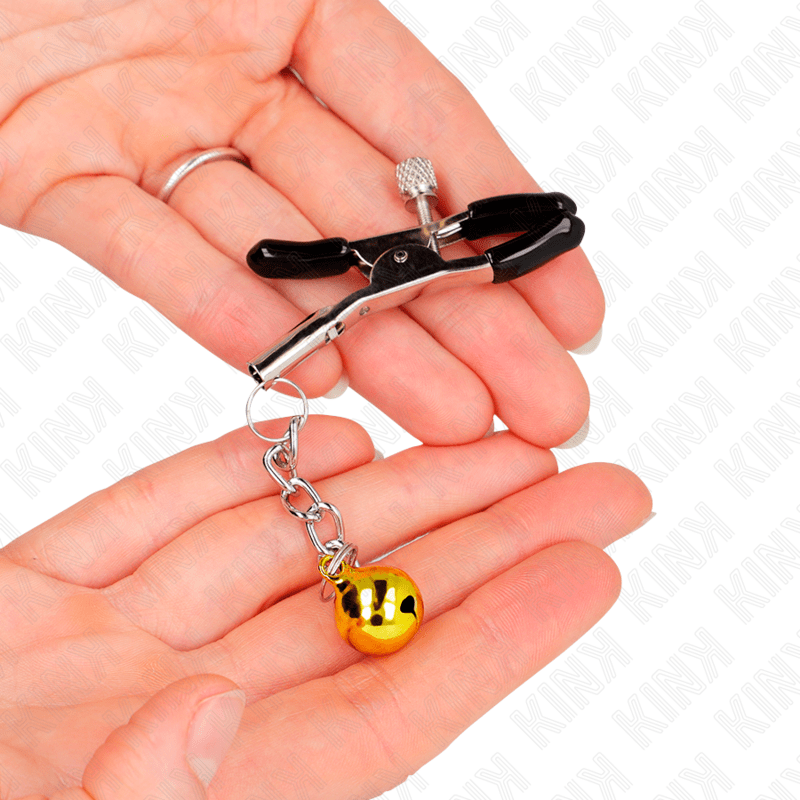 KINK – PINCES À METON PENDENTIF JINGLE BELL OR 6 CM