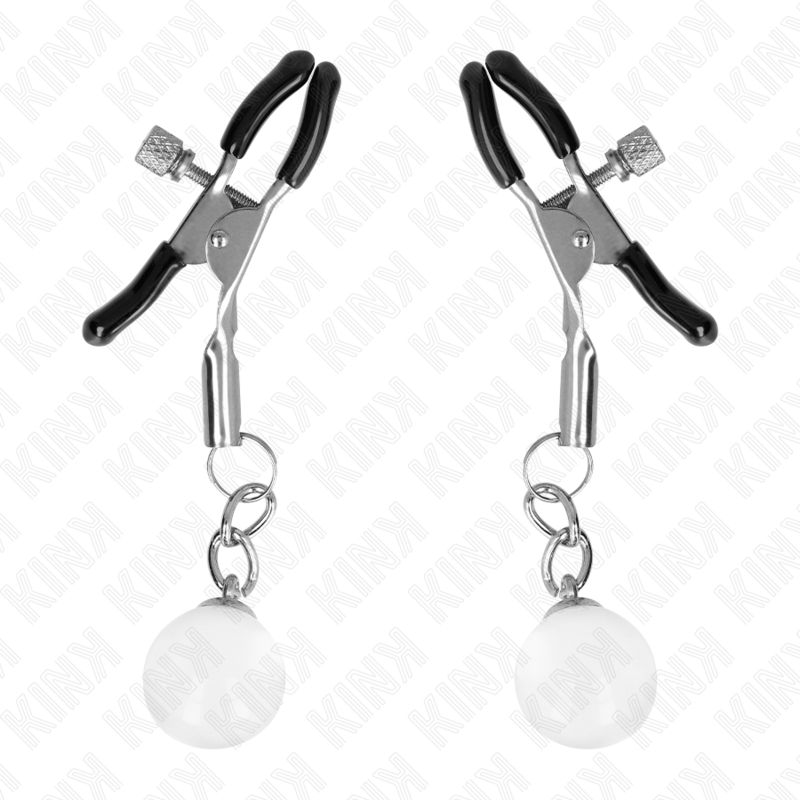 KINK – PINCES À METON BILLES DE VERRE ARGENT 6 CM