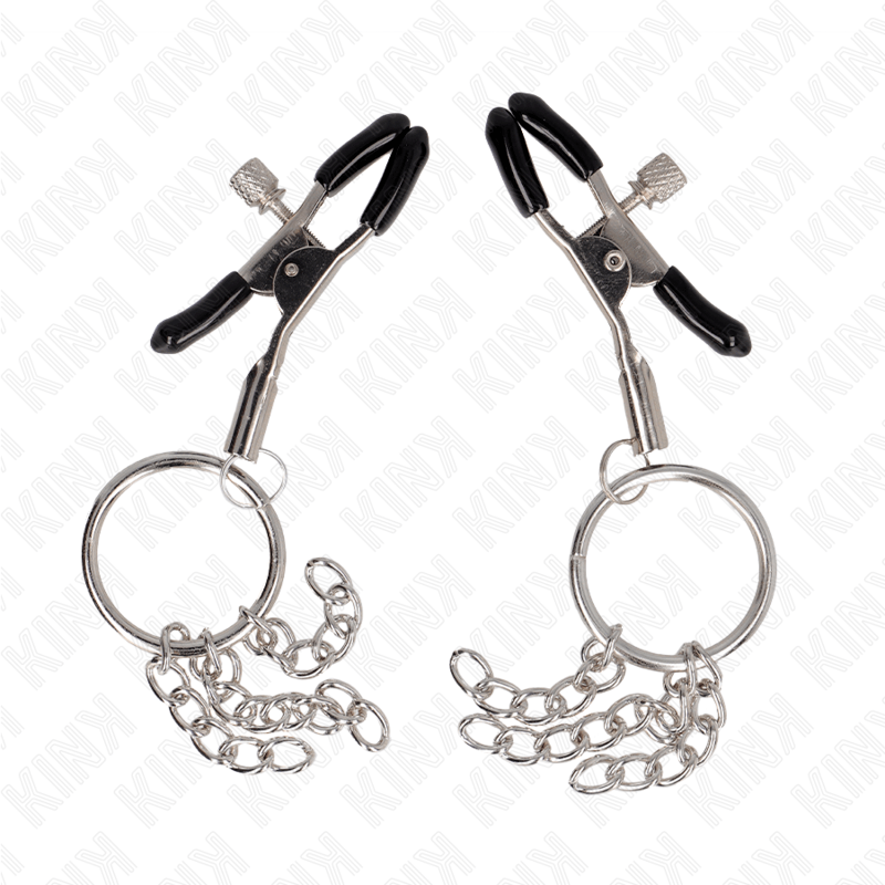 KINK – PINCE A METON O RING ET PETITE CHAINE ARGENT 6 CM