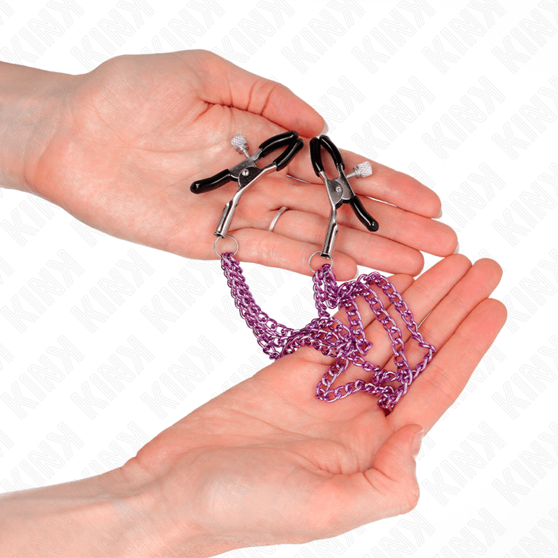 KINK – PINCES À METELIER AVEC 3 CHAÎNES VIOLET 20/23/28 CM