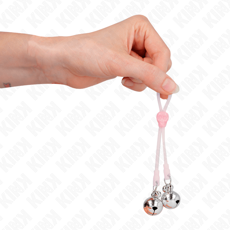 KINK – PINCES À TÉLÉPIN LUMINEUSES CRÂNE AVEC ANNEAU CLOCHES RÉGLABLES ROSE / ARGENT