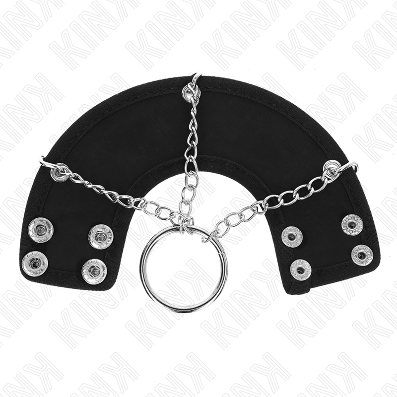 KINK – ANNEAU PÉNIS CHAÎNE 4 CM 7 CM MÉTAL AVEC CEINTURE EN CUIR