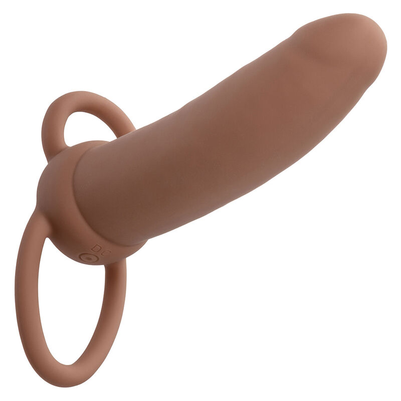 CALEXOTICS – MAXX THICK DOUBLE PÉNÉTRATEUR 10 VIBRATIONS MARRON