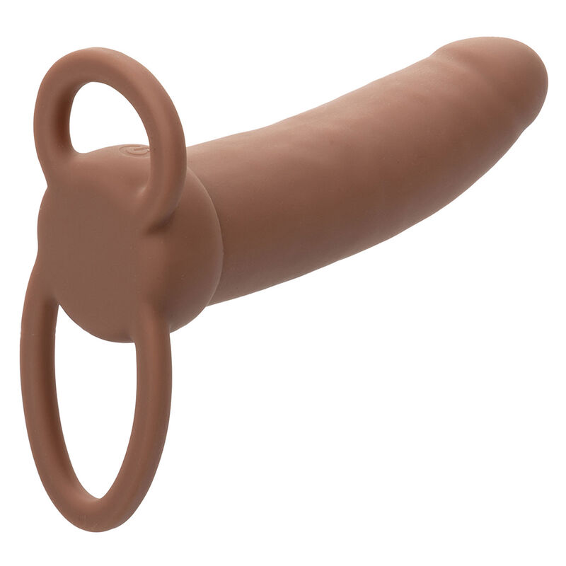 CALEXOTICS – MAXX THICK DOUBLE PÉNÉTRATEUR 10 VIBRATIONS MARRON