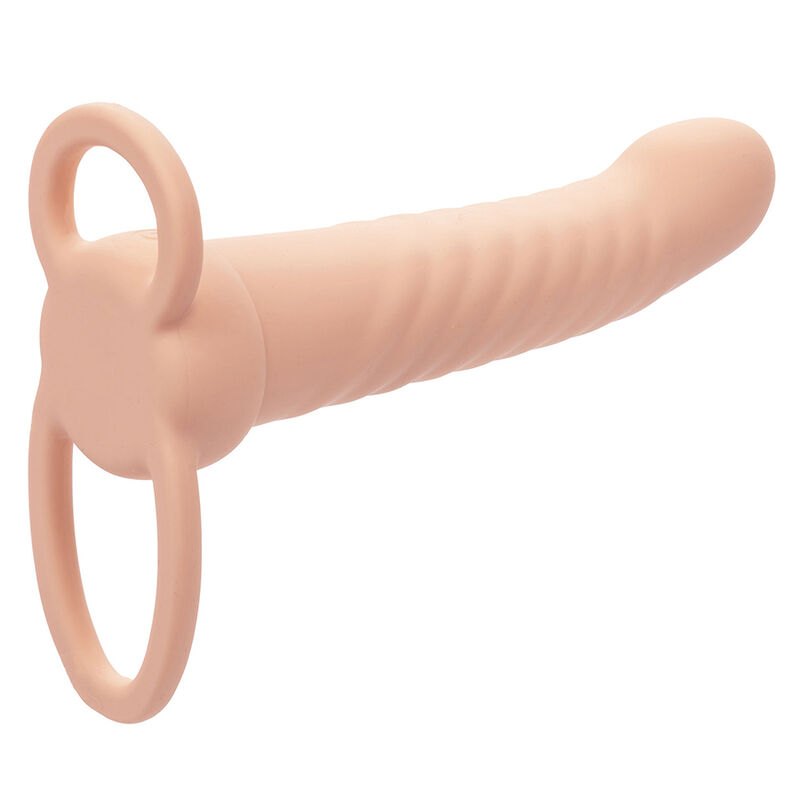 CALEXOTICS – MAXX DOUBLE PÉNÉTRATEUR NERVURÉ 10 VIBRATIONS FLESH