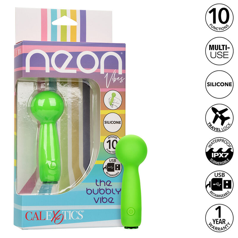 CALEXOTICS – NEON VIBES LE BUBBLY VIBE MINI MASSEUR 10 VIBRATIONS VERT