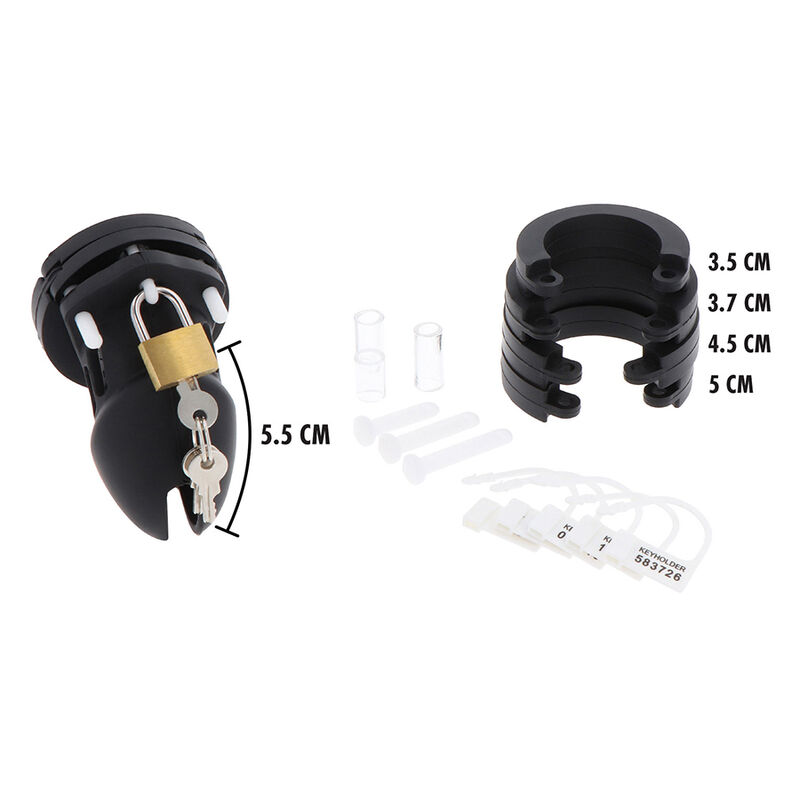 HIDDEN DESIRE – EXTREME CAGE DE CHASTETÉ SILICONE TAILLE S NOIR