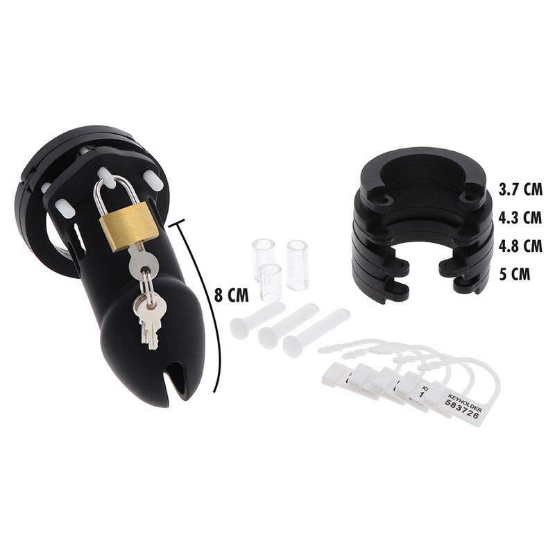 HIDDEN DESIRE – EXTREME CAGE DE CHASTETÉ SILICONE TAILLE L NOIR