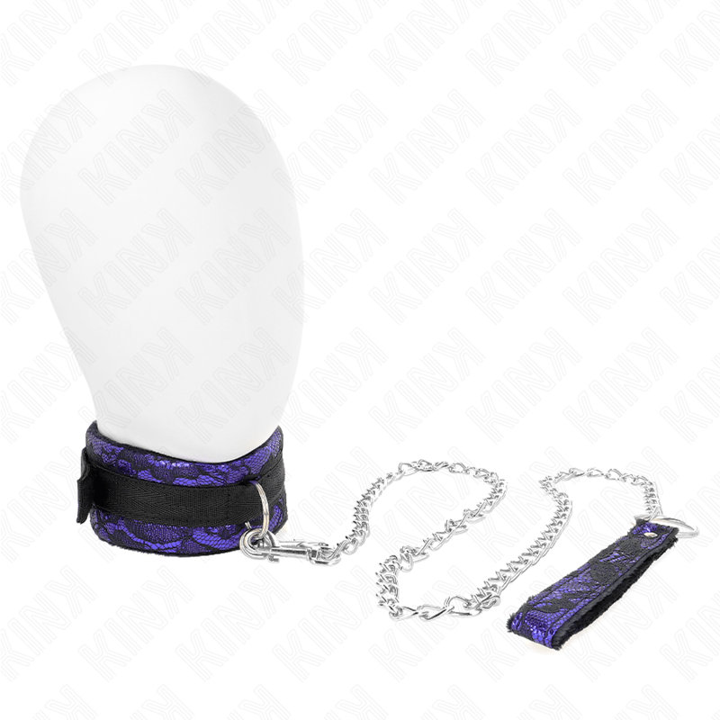 KINK – COLLIER COURT EN DENTELLE DE VELOURS AVEC CEINTURE 105 CM AVEC GARNITURE EN NYLON 44 X 5,5 CM
