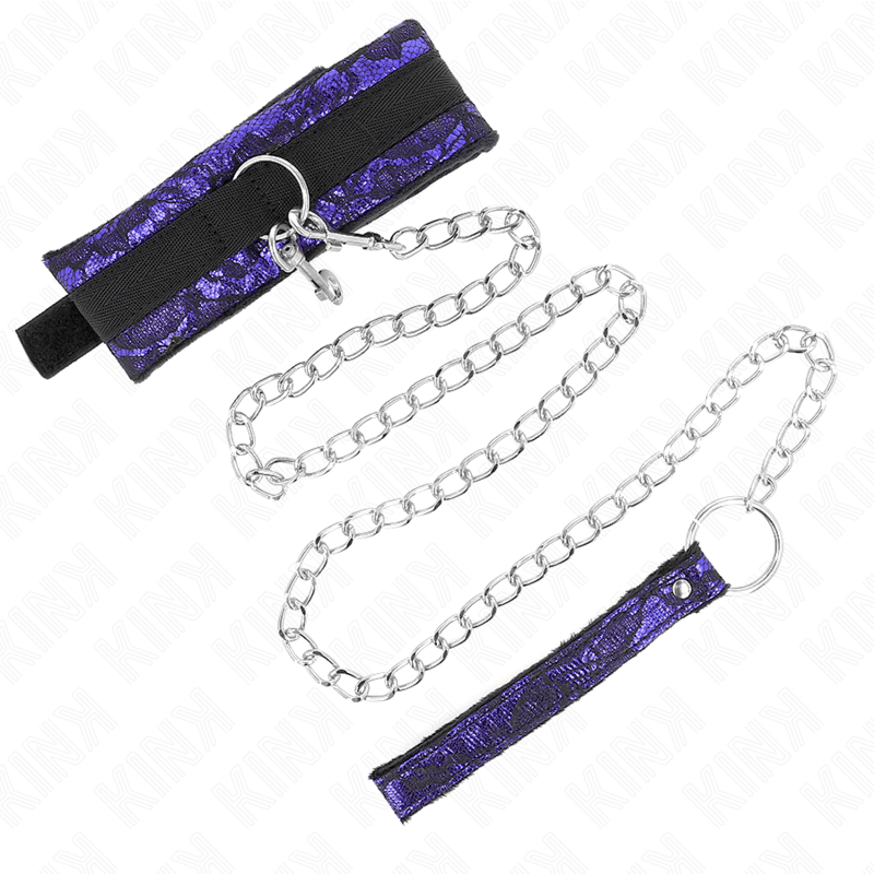 KINK – COLLIER COURT EN DENTELLE DE VELOURS AVEC CEINTURE 105 CM AVEC GARNITURE EN NYLON 44 X 5,5 CM
