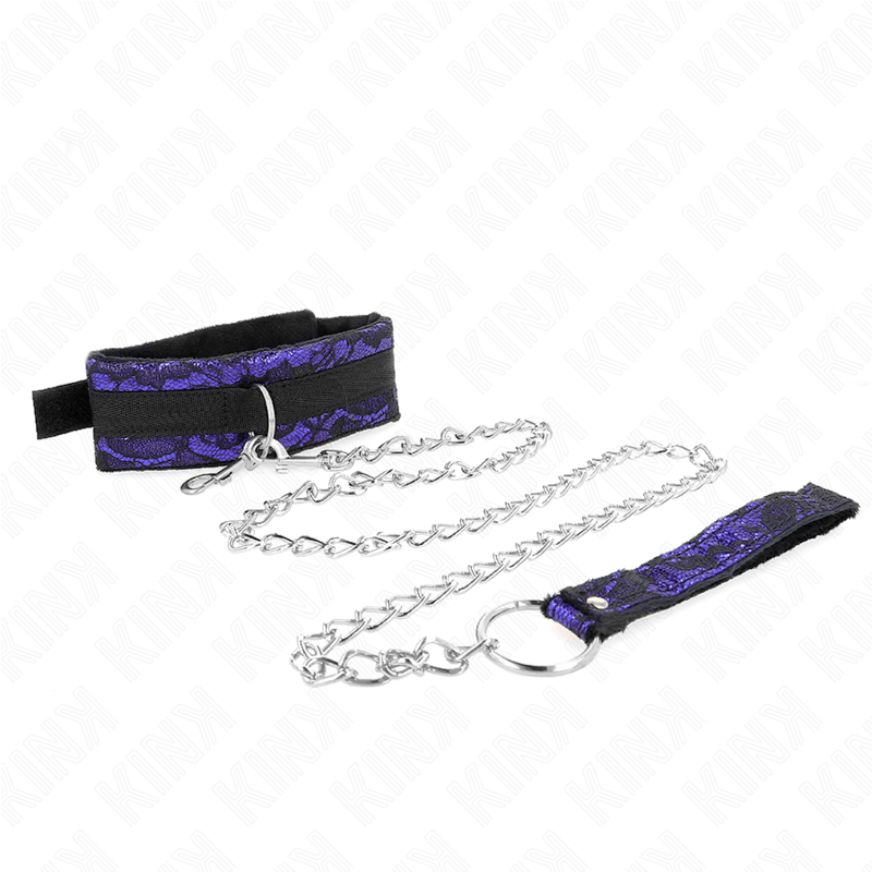 KINK – COLLIER COURT EN DENTELLE DE VELOURS AVEC CEINTURE 105 CM AVEC GARNITURE EN NYLON 44 X 5,5 CM