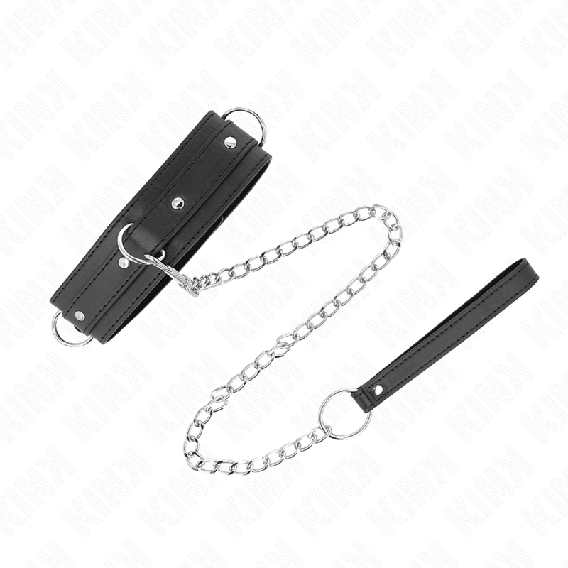 KINK – COLLIER AVEC LAISSE 65 CM 3 ANNEAUX MODÈLE 1 RÉGLABLE 38-49 CM X 5 CM