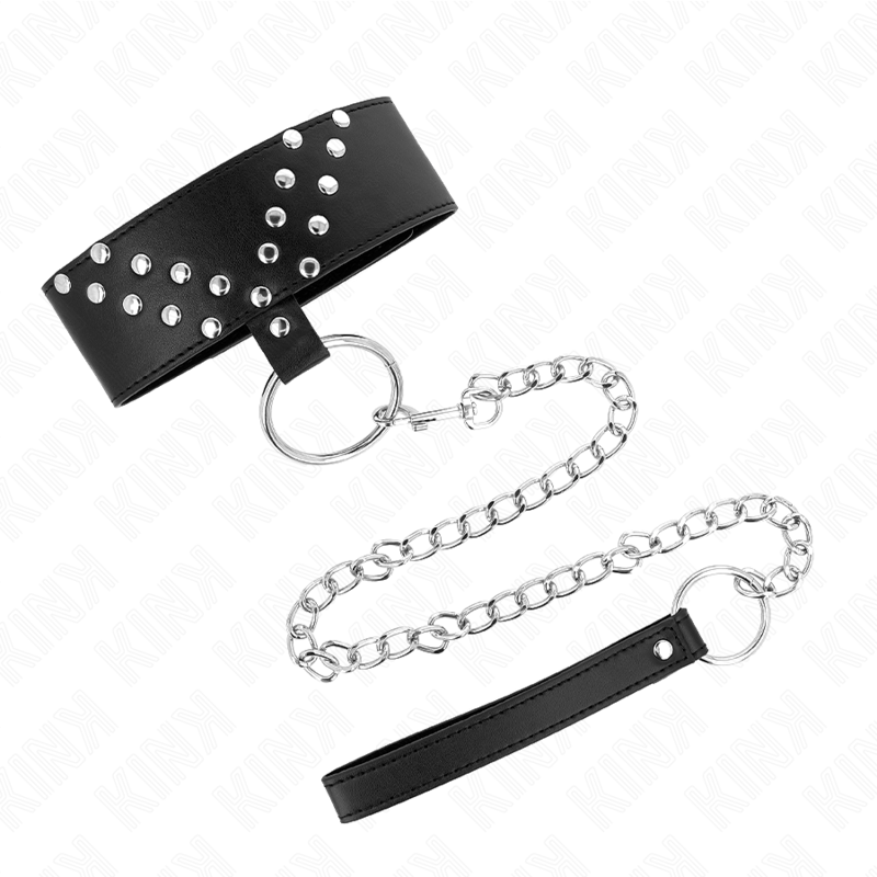 KINK – COLLIER AVEC CEINTURE 65 CM AVEC RIVET V RÉGLABLE 36-43 CM X 5 CM