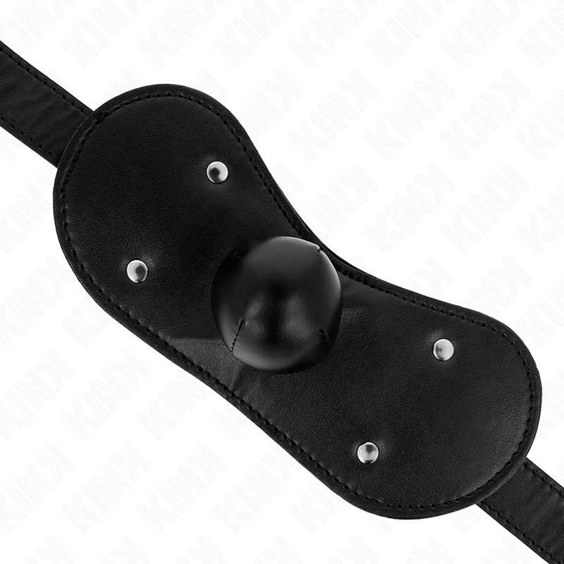 KINK – MASQUE BOUCLES BALL GAG AVEC SERRURE RÉGLABLE 42-60 CM