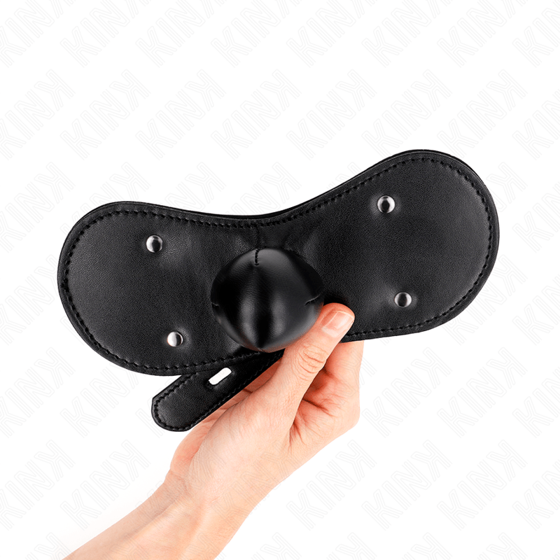 KINK – MASQUE BOUCLES BALL GAG AVEC SERRURE RÉGLABLE 42-60 CM