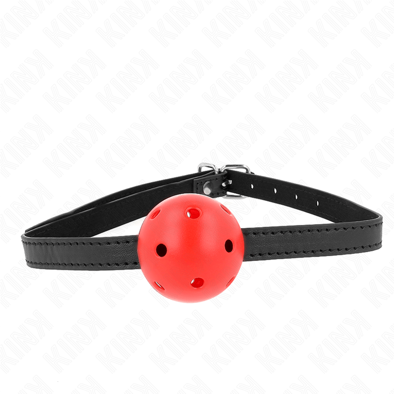 KINK – BÂILLON À BOULE SIMPLICITÉ ROUGE RESPIRANT 4,5 CM 62 x 1,5 CM